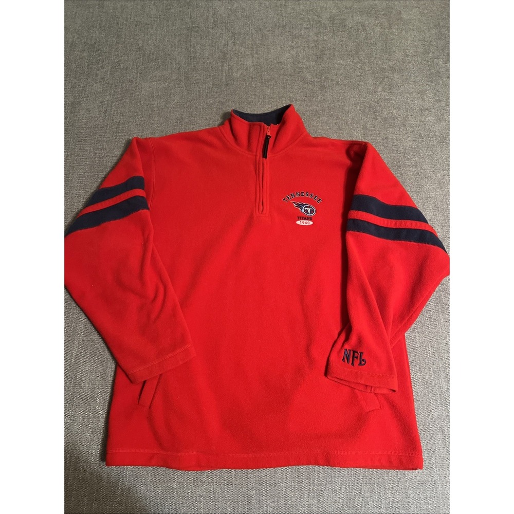 NFL Tennessee Titans Fleece Pullover Men's L Red‎ Embroidered Y2K 1/4 Zip